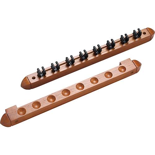 8 Cue Wall Rack with Clips | 2 Piece Clip Rack | WR-2P8